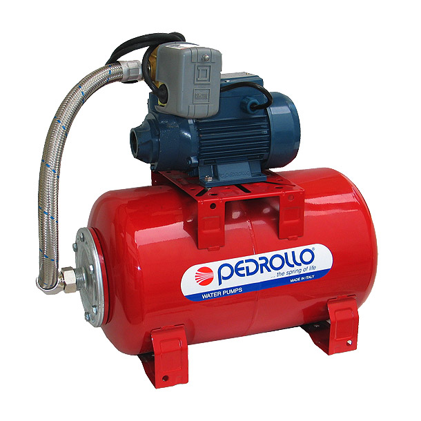 Equipo Hidroneumático con Bomba Periférica y Tanque de Membrana intercambiable de 0.5 Hp, Pedrollo