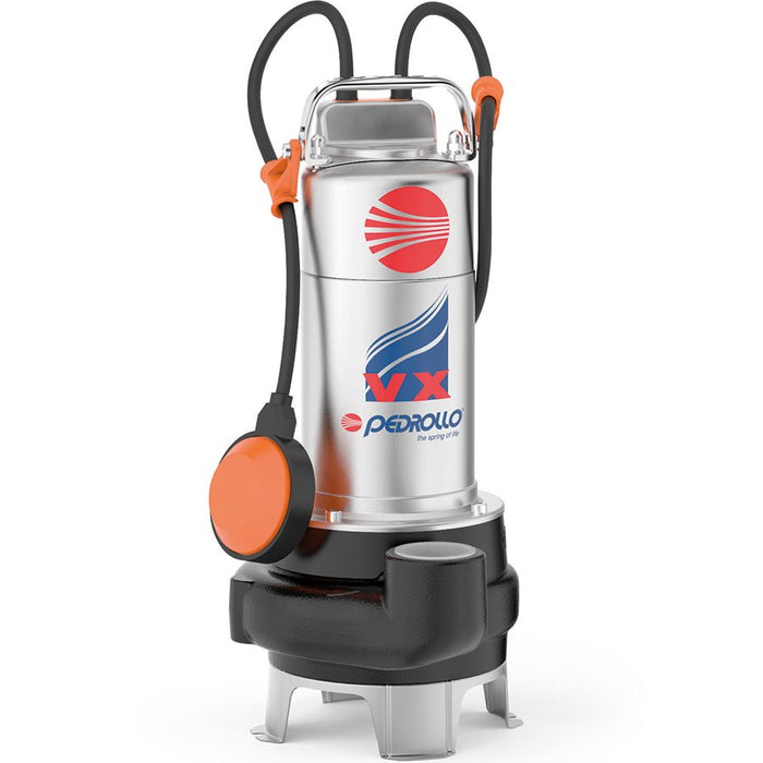 Bomba de Agua Eyectora para Drenaje Tipo Sumidero de Aguas Negras Serie VX de 1 a 1.5 Hp, Pedrollo