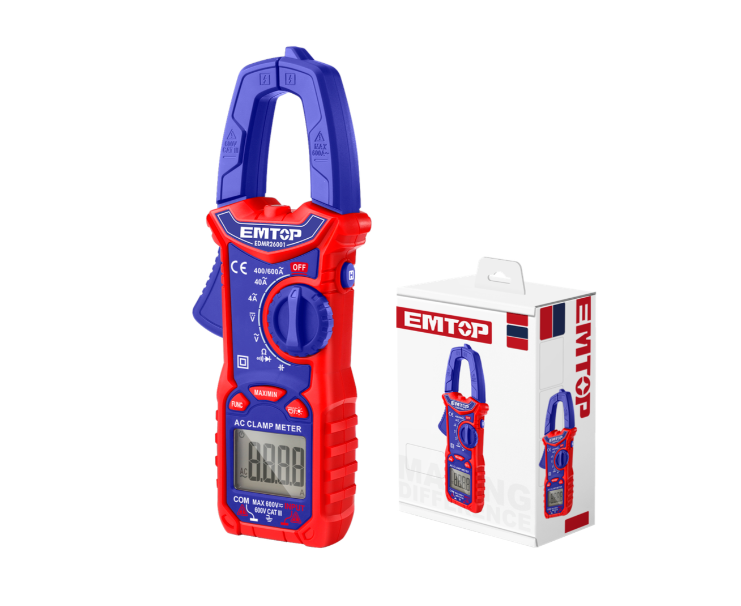 Amperímetro Industrial con Gancho Digital de 600 V y 600 A, EMTOP