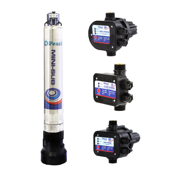 Presurizador Electrónico de Agua con Bomba Sumergible MiniSub de 0.5 Hp, Pearl
