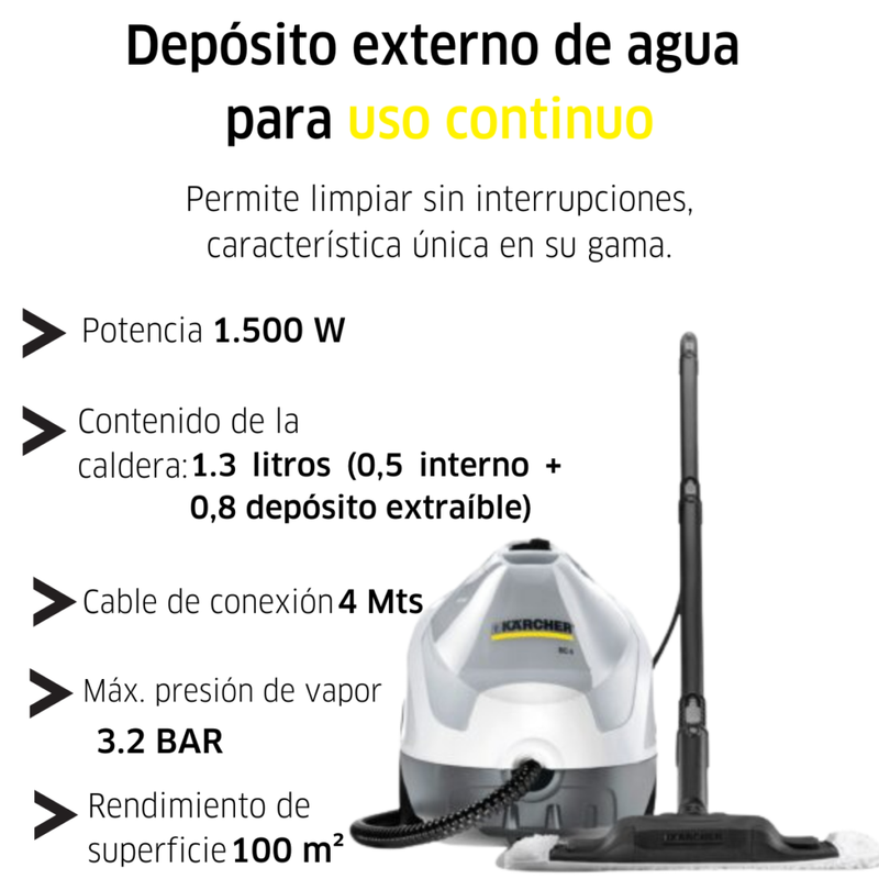 Limpiadora a Vapor sin Detergentes Modelo SC4, Karcher