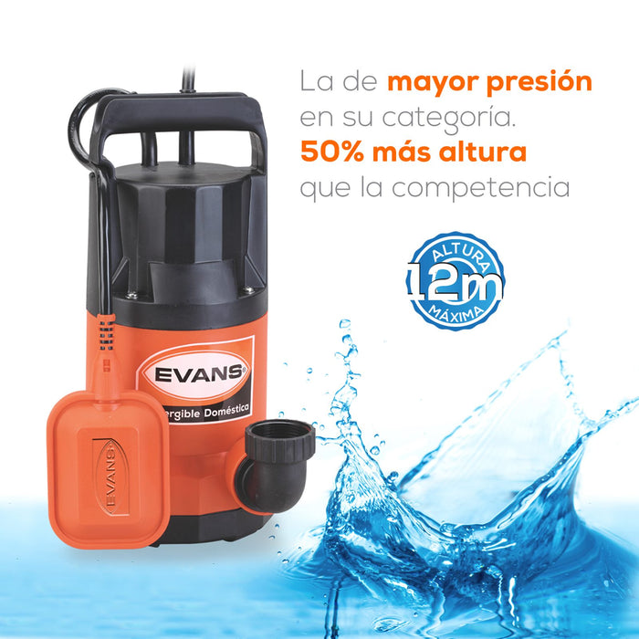 Bomba de Agua Eyectora para Aguas Limpias de 0.5 Hp, Evans
