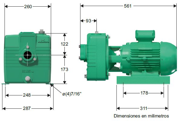 Bomba de Agua Centrífuga Autocebante Serie AE 2 de 3 a 5 Hp, Barnes