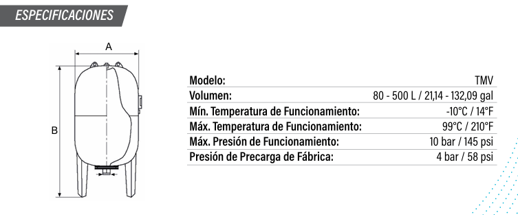 Tanque Hidroneumático de 100 a 500 Lts, Ibax