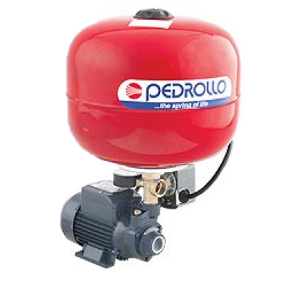 Equipo Hidroneumático con Bomba Periférica y Tanque de Membrana intercambiable de 0.5 Hp, Pedrollo