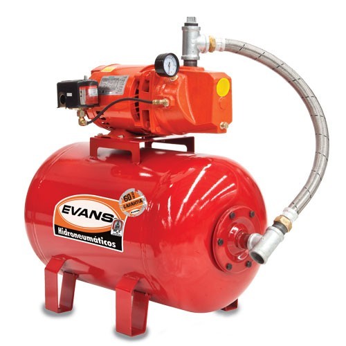 Equipo Hidroneumático con Bomba Jet de 0.5 Hp y Tanque Horizontal de 50 Litros, Evans