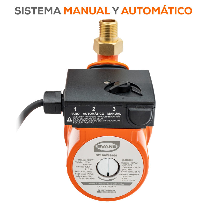 Bomba de Agua Presurizadora de 120 a 140 W, Evans