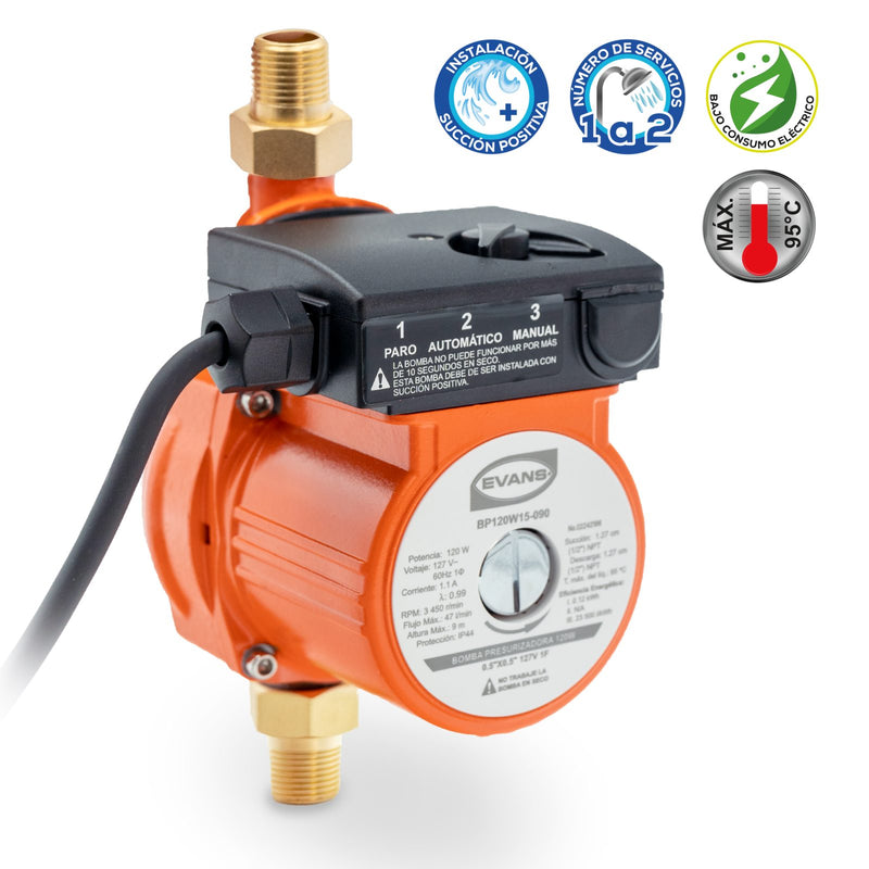Bomba de Agua Presurizadora de 120 a 140 W, Evans