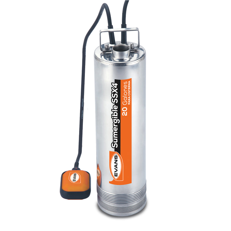 Bomba de Agua Tipo Lapicero en Acero Inox de 0.5 a 2 Hp, Evans