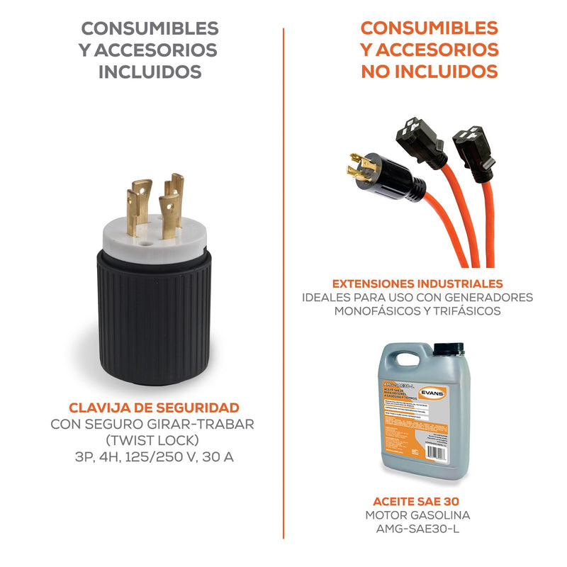 Planta Eléctrica Inverter de 9000 W, Evans