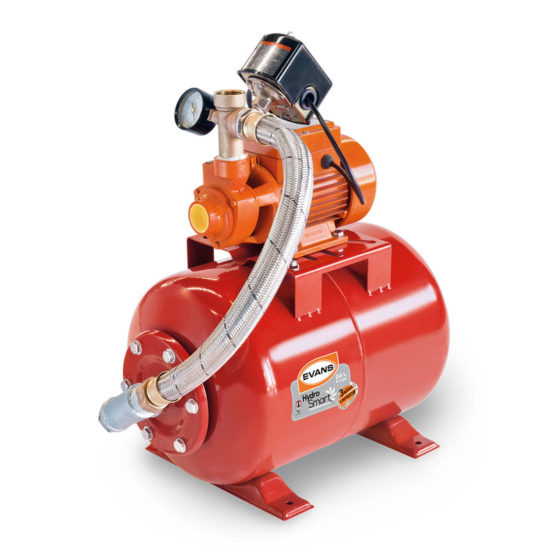 Equipo Hidroneumático con Bomba Periferia de 0.5 Hp y Tanque Horizontal de 24 Litros, Evans