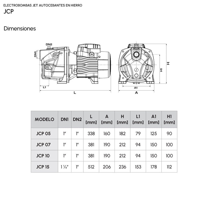 Bomba de Agua Jet Autocebante de 0.5 a 1.5 Hp, Pearl