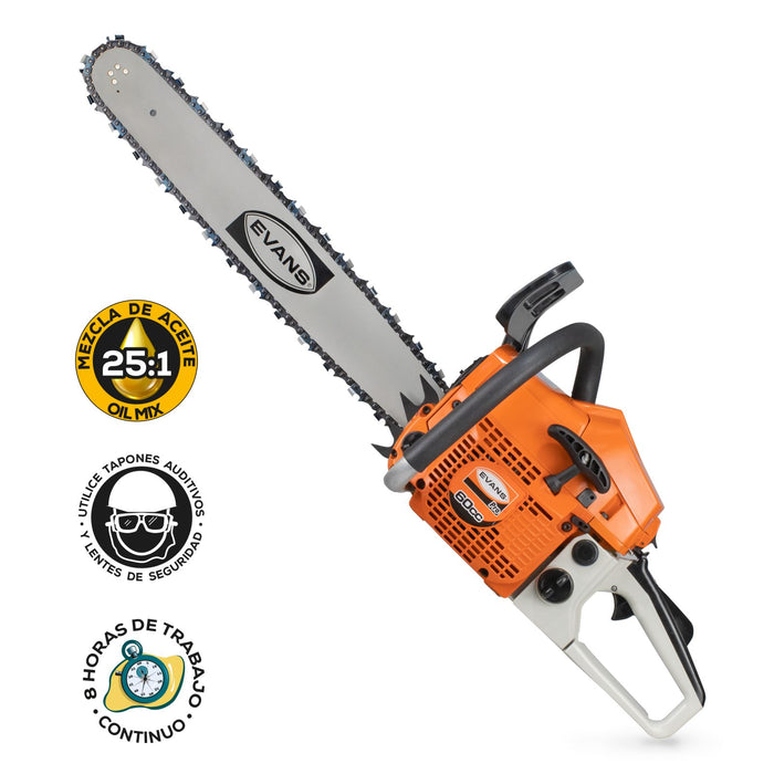 Motosierra Profesional de 2.3 a 3.6 Hp, Evans