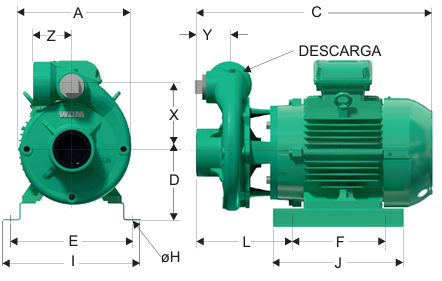 Bomba de Agua Centrífuga Serie HE de 7.5 a 10 Hp, Barnes