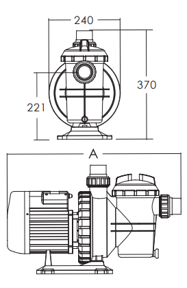 Bomba de Agua para Piscina Residencial Mediana Serie SC de 1.5 a 2 Hp, EMAUX