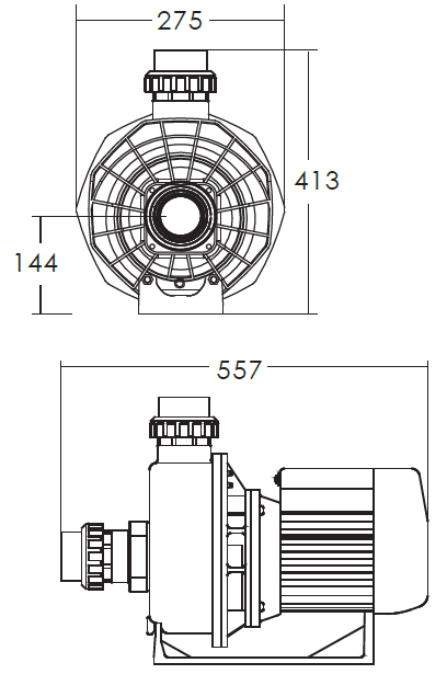 Bomba de Agua para Piscina Residencial con Alto Caudal Serie SR de 3 Hp, EMAUX